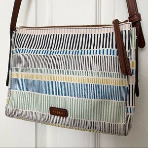 Fossil Gemma Crossbody Bag colorful lines women adjustable strap